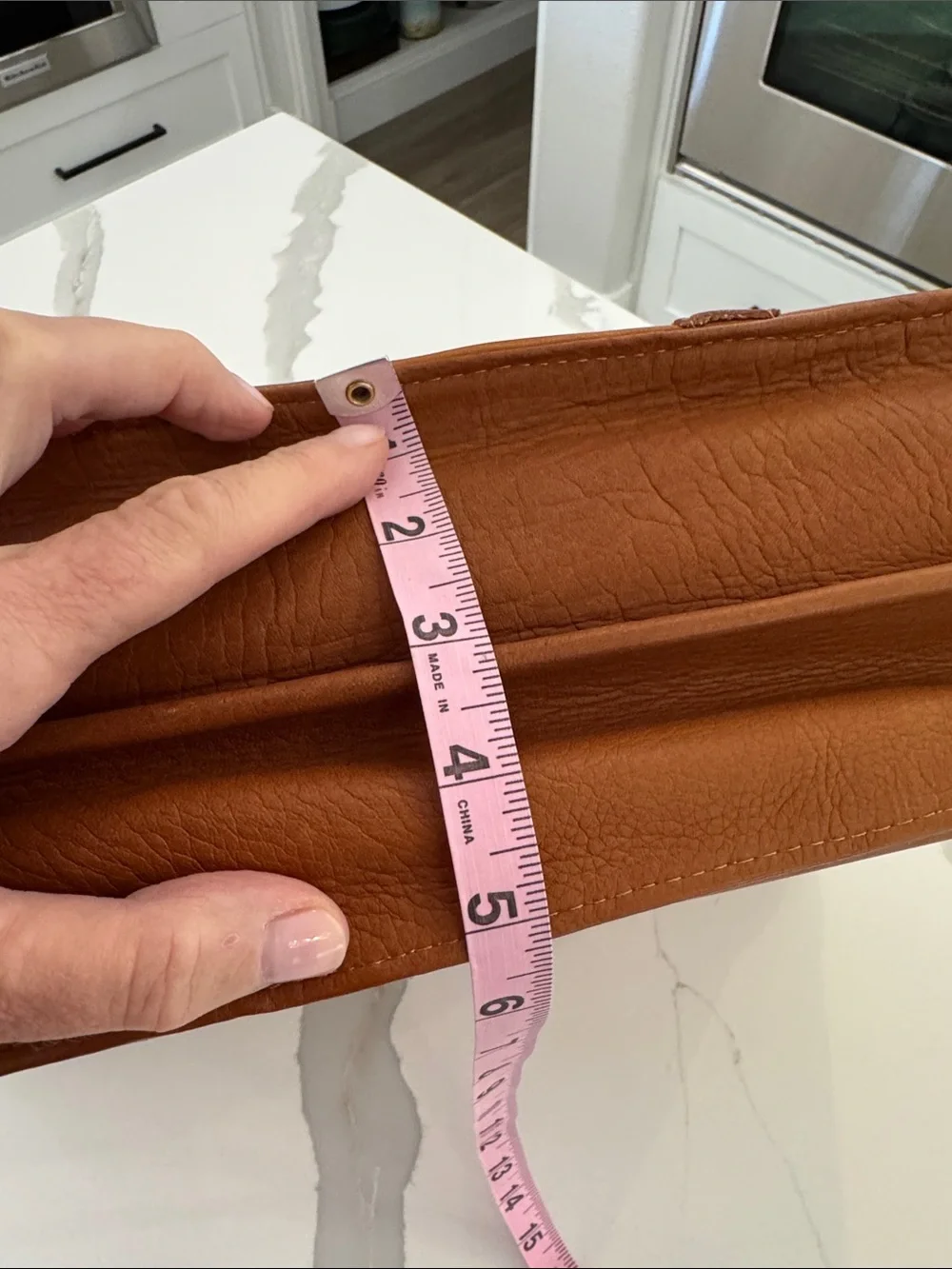 Kenneth Cole Reaction Cognac Leather Briefcase with Buckle Pockets